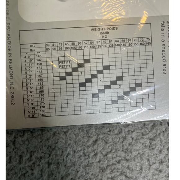 NWT Vintage Christian Dior Pantyhose Size 3 Diorissimo Gray Ultra Sheer 4443 - Picture 6 of 11